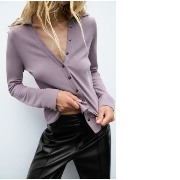 Zara fitted knit blouse, NWT, S - Picture 1 of 13